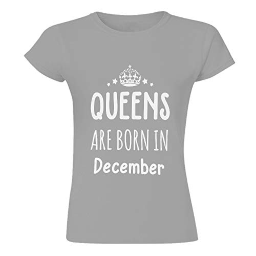Camiseta Queen nace en diciembre 100% tela de algodón para mujer, patrón de estilo europeo con sensación suave regalo para el día de San Valentín