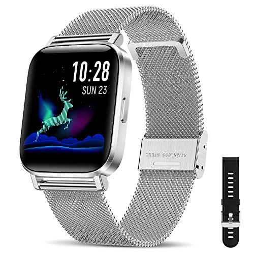 CanMixs Smartwatch Reloj Inteligente IP68 con Pantalla Táctil de 1.54'',Pulsera Actividad Inteligente Hombre Mujer Reloj Deportivo con Monitor de Sueño Contador de Caloría Pulsómetros para Android iOS