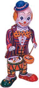 CAPRILO Juego Decorativo de Hojalata Payaso Tambor Personajes de Cuerda. Juegos de Colección. Regalos Originales. Decoración Clásica.