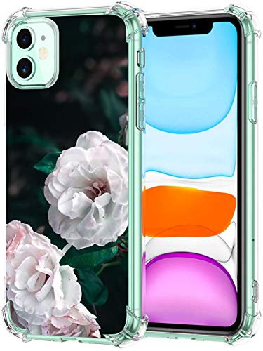 Carcasa iPhone 11/11 Pro/11 Pro MAX Funda Flor Hojas Aceite Pintura Paisaje Patrón Estuche Clear Suave Silicona TPU Case Ultra Delgado Airbag Anti Choque Caja para iPhone 11 (iPhone 11 Pro, 2)