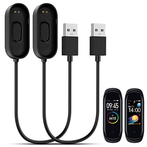 CAVN Cargador Compatible con Xiaomi Mi Band 4, 2 Pack Cable de Carga USB Cargador Adaptador Compatible con Xiaomi Mi Band 4