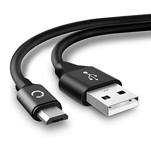 CELLONIC® Cable USB Datos 2m Compatible con Nintendo Classic Mini NES/SNES Cable de Carga Micro USB a USB A 2.0 2A Negro conexión USB Nylon