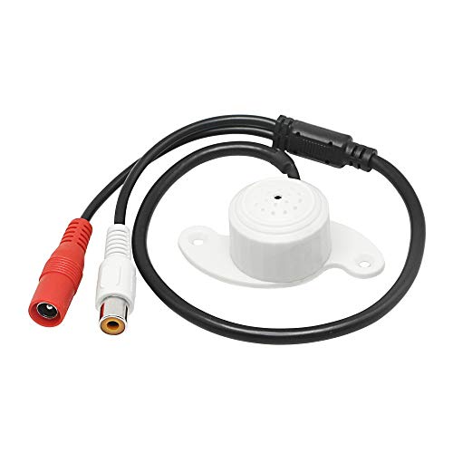 CERRXIAN Micrófono de Sonido CCTV micrófono de Alta sensibilidad para CCTV/cámara IP/DVR/NVR Dentro de 100 Metros Cuadrados Amplio Rango para cámaras de Seguridad CCTV Sistema de vigilancia DVR, etc