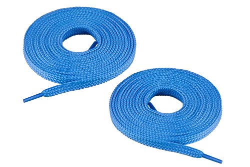 Chris Sol - 1 par de cordones planos para zapatillas - aprox. 7 mm de ancho, color Azul, talla 150 cm