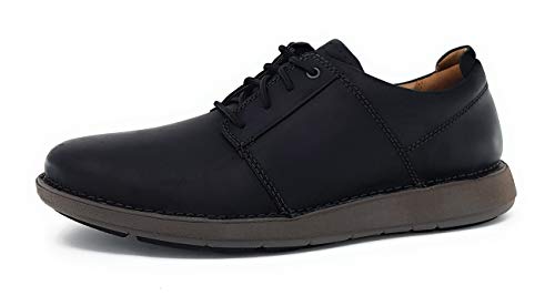 Clarks Un Larvik Lace, Zapatos de Cordones Derby Hombre, Piel Negra, 46 EU