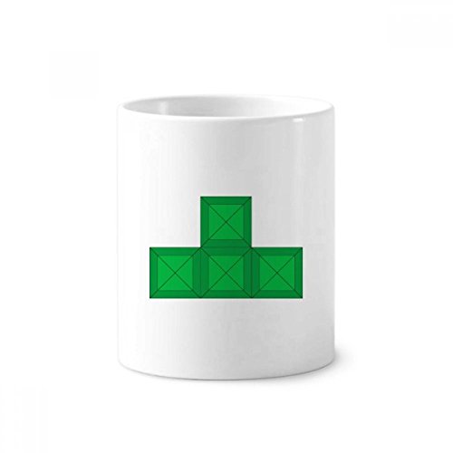 Classic Games Tetris Green Block - Soporte para bolígrafo de cerámica (350 ml), color blanco