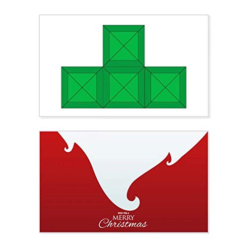 Classic Games Tetris Green Block - Tarjeta de Navidad, diseño con texto"Merry Christmas"