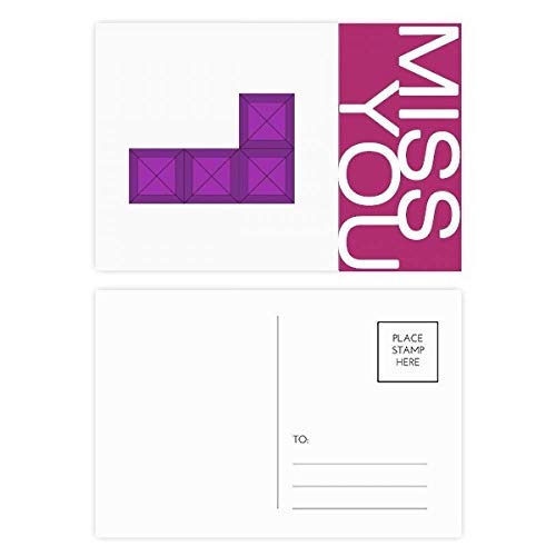 Classic Games Tetris Purple Block Miss Postcard Set Thanks Card Mailing Side 20pieza(s)