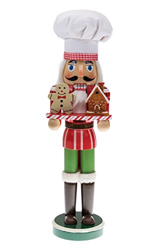 Clever Creations - Cascanueces de Navidad Coleccionable - Ideal para mesas y estanterías - 100% Madera - Cocinero con casita y muñeco de Jengibre - 38,1 cm Clever Creations - Cascanueces de Navidad Coleccionable - Ideal para mesas y estanterías - 100% Madera - Cocinero con casita y muñeco de Jengibre - 38,1 cm