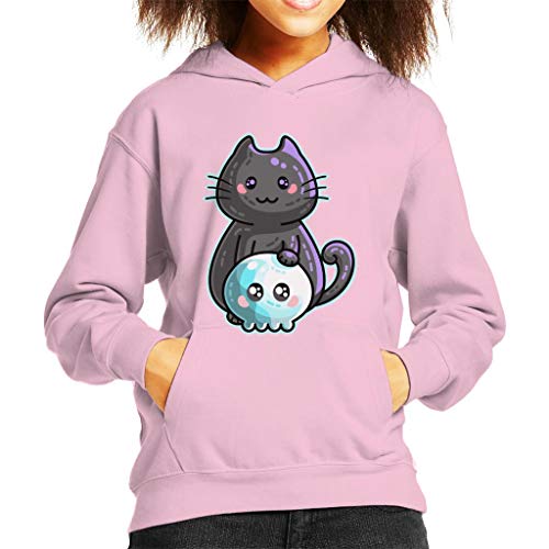 Cloud City 7 Black Cat Cute Skull Kawaii Kid's Hooded Sweatshirt