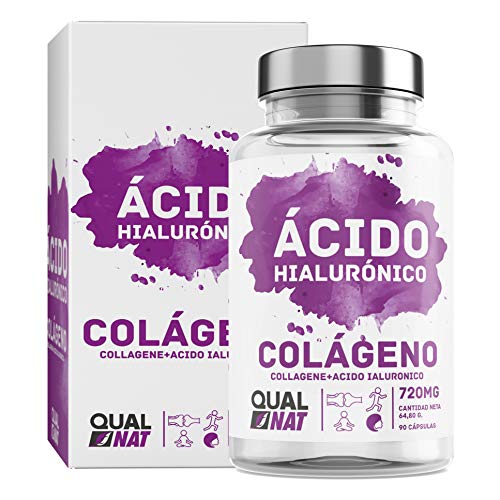 Colágeno Marino con Ácido Hialurónico Cápsulas | Vitamina C| Para Una Piel Radiante y Un Buen Mantenimiento de las Articulaciones – 90 Cápsulas - Qualnat