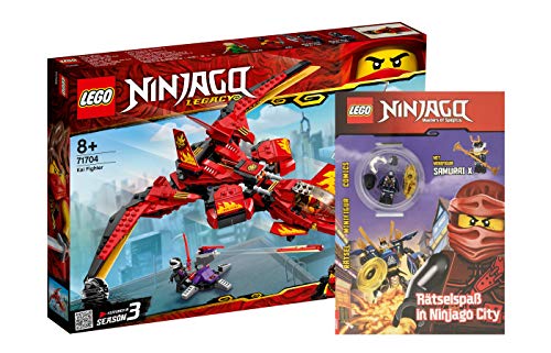 Collectix Lego Ninjago 71704 Kais Super-Jet + juego de rompecabezas en Ninjago City con minifigura Samurai X (cubierta blanda)