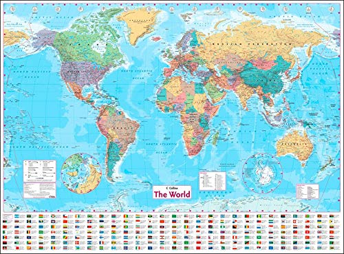 Collins World Wall Paper Map [Idioma Inglés]
