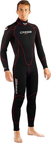 Cressi Maya Man Monopiece Wetsuit Traje de Neopreno 2.5mm de una Pieza para Hombre, Men's, Negro/Rojo, M/3