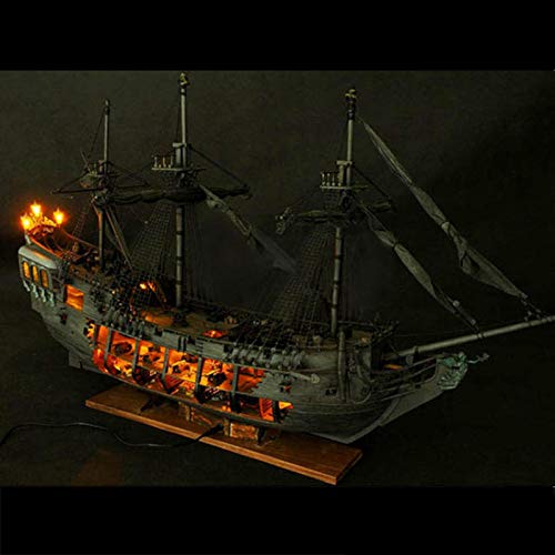 Decoración pirata completa escena negra perla barco vela barco modelo kit DIY manualidades