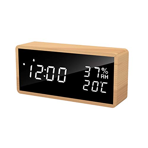 Despertador LED Despertador Digital, Reloj de Mesa con Control por Voz, Fecha, Temperatura y Humedad, para el Hogar, Dormitorio, Guardería y Oficina Despertador LED Despertador Digital, Reloj de Mesa con Control por Voz, Fecha, Temperatura y Humedad, para el Hogar, Dormitorio, Guardería y Oficina