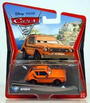 Disney Cars 2 GREM Gremlin - Coche fundido a troquel (escala 1:55, n.º 13 de 16 Mattel) - Recomendado para edades de 4 años y más