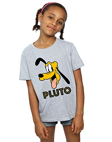 Disney niñas Pluto Face Camiseta 7-8 Years Gris Sport