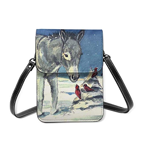 Donkey Christmas - Bolso bandolera para teléfono celular para mujer, con bolsillos espaciosos