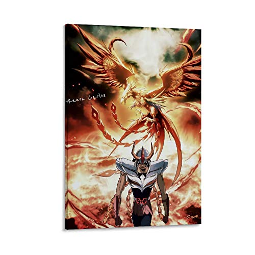 DRAGON VINES Saint Seiya Phoenix Ikki Ascension of The Fénix Wings - Póster de bronce para pared, 40 x 60 cm