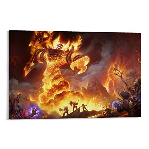 DRAGON VINES World of Warcraft - Lienzo impreso en lienzo para pared, diseño de Lord Ragnaros, el Señor del Fuego Sulfuras (30 x 45 cm)