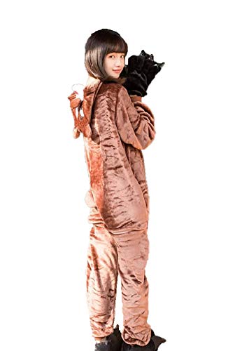 Ducomi Kigurumi Unisex Pijamas Adulto Cosplay Disfraz de Animal - Pijamas Disfraces Divertidos Peluche Halloween y Carnaval Mujer Hombre - Pijama Tuta Unicornio, Koala, Panda (Brown Bear, M)