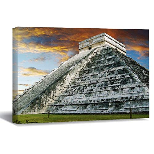 El Castillo Canvas Picture Painting Artwork Wall Art Poto Framed Canvas Prints for Bedroom Living Room Home Decoration, Ready to Hanging 8"x12" El Castillo Canvas Picture Painting Artwork Wall Art Poto Framed Canvas Prints for Bedroom Living Room Home Decoration, Ready to Hanging 8"x12"