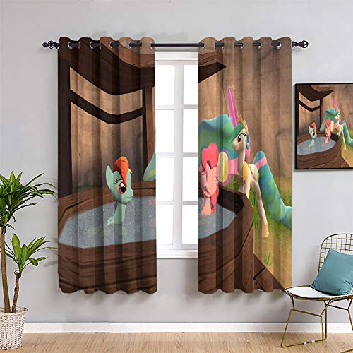 Elliot Dorothy Cortinas decorativas de My Little Pony personalizadas, cortinas opacas para ventana, 42 x 63 cm
