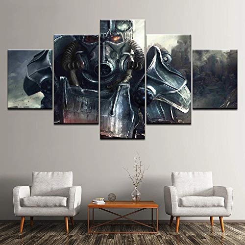 ELSFK Cuadros Modernos Impresión de Imagen Artística Digitalizada | Lienzo Decorativo para Salón o Dormitorio | Fallout 4 | 5 Piezas 150 * 80cm