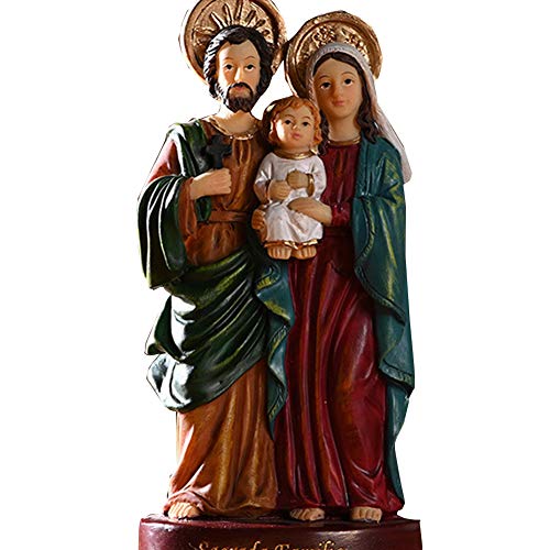Estatuas Decorativas Pequeñas Figurine, Sagrada Familia Jesús Mary Joseph Figura Religiosa Sculpture, Casa Oficina Decoración,A