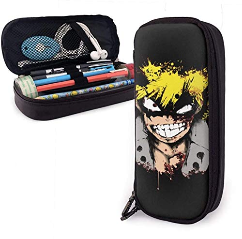 Estuche para lápices Gran capacidad Bolígrafo de alta capacidad Estuche para lápices Organizador de escritorio Soporte para bolsa portátil con cremallera - Explosivo Bakugou