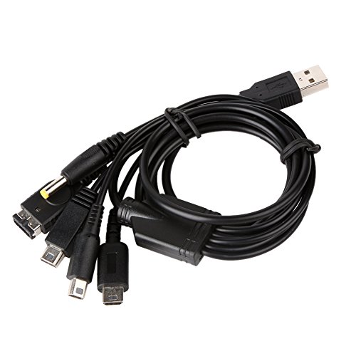 Everpert Cable de carga USB trenzado multifunción 5 en 1 para NDSL/NDS NDSI XL 3DS