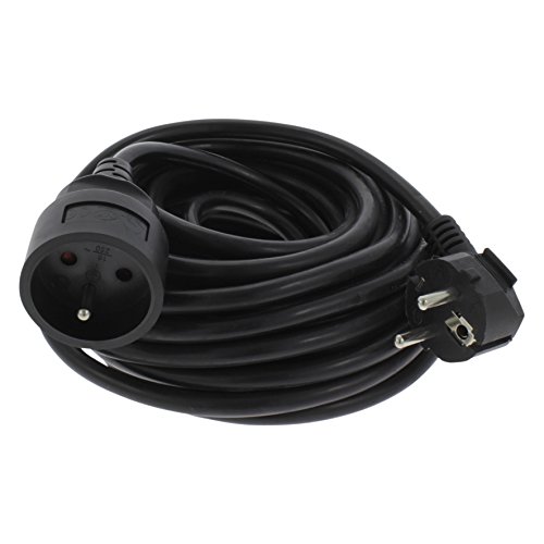 Exin H05VVF - Alargador, 10 m, color negro Exin H05VVF - Alargador, 10 m, color negro
