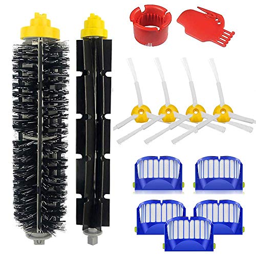 Feicuan Kit de Reemplazo para iRobot Roomba 600 Series Accesorios para Robot Aspirador Filtros Hepa Bristle Cepillos de Repuesto Flexible Beater Cepillos y Cepillos Laterales