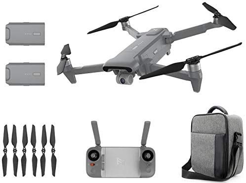 FIMI X8 SE 2020 Kit de dron de diseño plegable 8 km Alcance Cámara 4K UHD 100 Mbp Vídeo HDR 35 minutos Tiempo de vuelo FlyCam Quadcopter UAV Seguimiento GPS (gris-2 Batería+ bolsa de transporte)