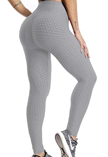 FITTOO Mallas Pantalones Deportivos Leggings Mujer Yoga de Alta Cintura Elásticos y Transpirables para Yoga Running Fitness con Gran Elásticos2060 Gris M