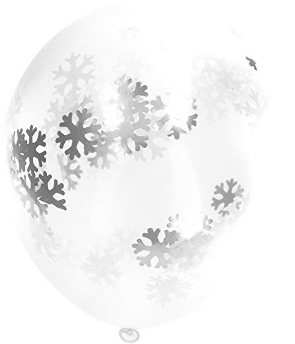 Folat B.V- Folat Globos con copos de nieve Confeti, color plata (Amscan 8569)