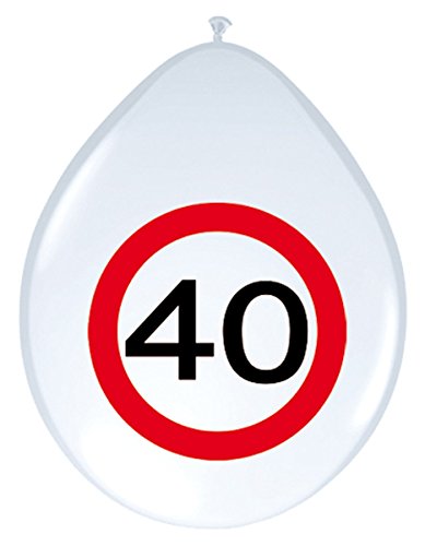 Folat B.V.- Globos de la señal de tráfico del 40 cumpleaños - 8 piezas