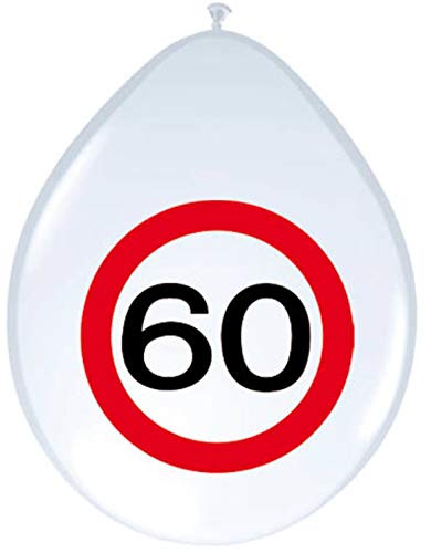 Folat - Globos de la señal de tráfico del 60 cumpleaños - 8 piezas