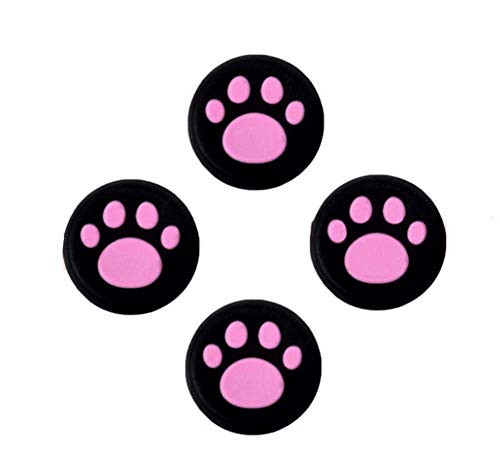 Funda de silicona analógica para mando de PS4, PS3, Xbox One, Xbox 360, PS2 (4 patas de gato rosas) Funda de silicona analógica para mando de PS4, PS3, Xbox One, Xbox 360, PS2 (4 patas de gato rosas)