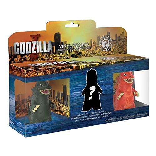 Funko Godzilla 3 Pulgadas Mystery Minis 23361 Paquete de 3 | Vinilo Godzilla Pack de 3 con Rojo, Verde y Misterioso Variant Color!