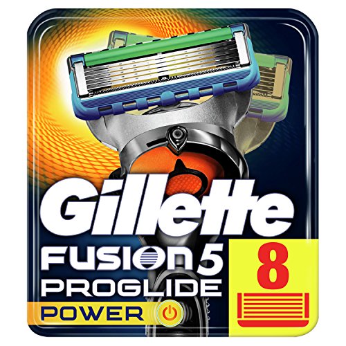 Gillette Fusion 5 ProGlide Power Cuchillas de Afeitar Hombre, Paquete de 8 Cuchillas Recambio