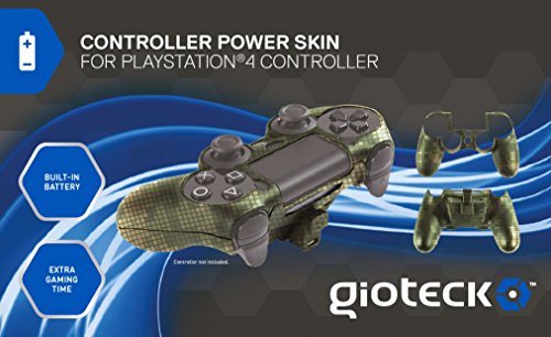 Gioteck - Controller Power Skin, Batería Incorporada, Color Camo (PlayStation 4)