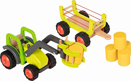 Goki- Tractor con Carga Delantera y vagón (con Balas de heno) Pelotas para bebés, Color (Multicolor) (55887)