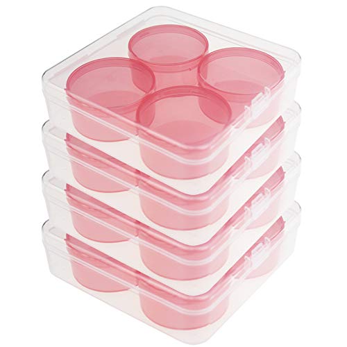Goodma 20 cajas de almacenamiento de plástico transparente con forma cuadrada y redonda vacía con tapas con bisagras para objetos pequeños y otros proyectos de manualidades.