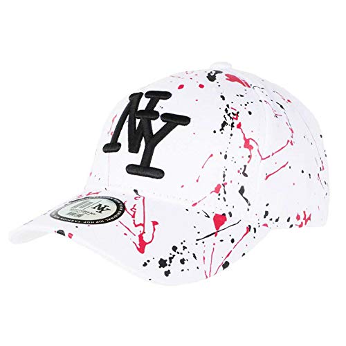 Gorra NY blanca y roja diseño original Fashion Tags Baseball Paynter – Unisex blanco Talla única