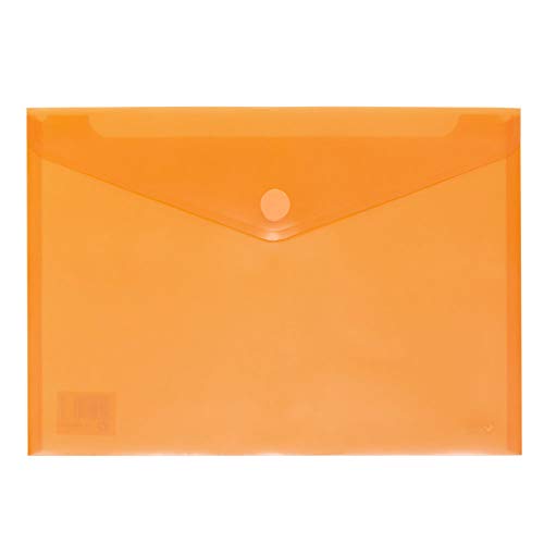 Grafoplás 04872252 － Sobres de plástico tamaño folio － 12 unidades color naranja