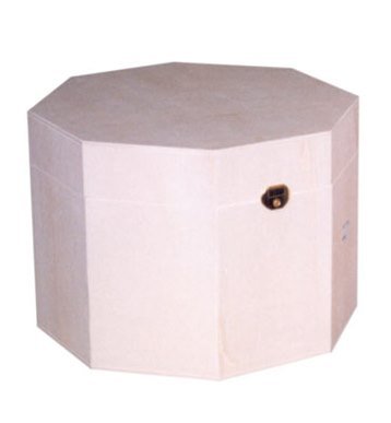 greca Caja Octogonal Mediana. Caja de Madera. Caja en Crudo, para Pintar. Medidas (Ancho/Fondo/Alto): 24 * 24 * 18,5 cm.