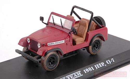 Greenlight GREEN86528 Jeep CJ-5 A-Team (1983-87 TV Series) Red 1:43 Die Cast Compatible con