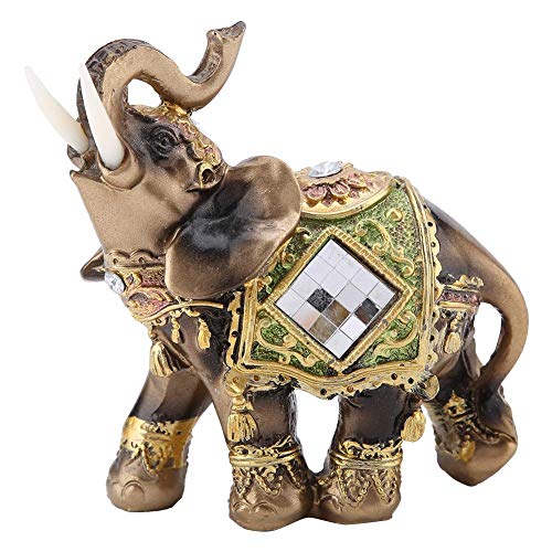 Hakeeta Estatua de Elefante, Perfecto para Regalo para Decoración de Tienda Hogar, Elefante Tailandés, Elefante de Feng Shui, para Decoración de la Recepción, Decoración de Buena Suerte, 3 Tamaños(M)